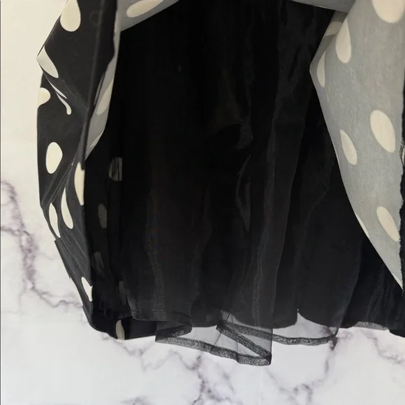 CECE Havana Fiesta Rich Black Polka Dot Skater Skirt Size 14 NWT - Picture 5 of 12